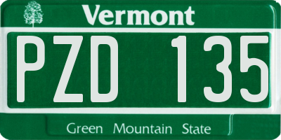 VT license plate PZD135