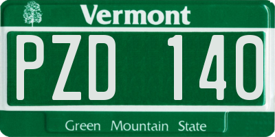 VT license plate PZD140