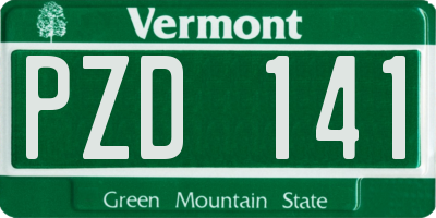 VT license plate PZD141