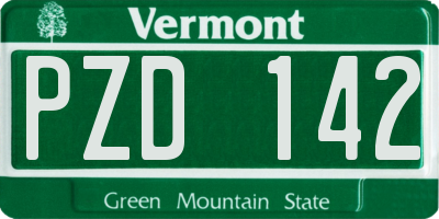 VT license plate PZD142