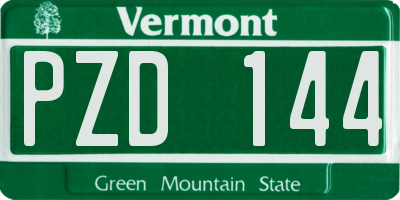VT license plate PZD144