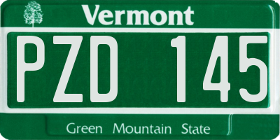 VT license plate PZD145