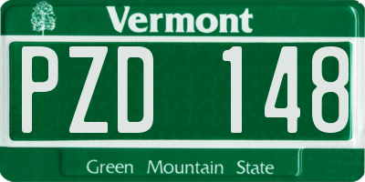 VT license plate PZD148