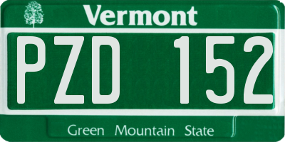 VT license plate PZD152