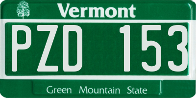 VT license plate PZD153