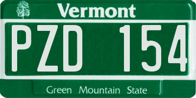 VT license plate PZD154
