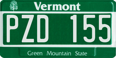VT license plate PZD155