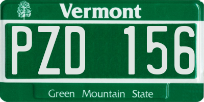 VT license plate PZD156