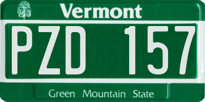 VT license plate PZD157