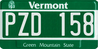 VT license plate PZD158