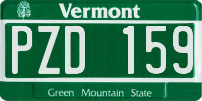 VT license plate PZD159