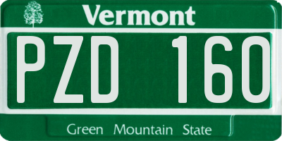 VT license plate PZD160