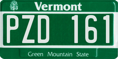 VT license plate PZD161
