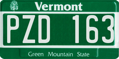 VT license plate PZD163