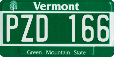 VT license plate PZD166