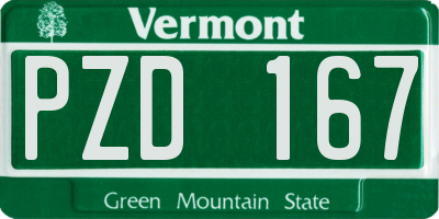 VT license plate PZD167