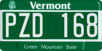 VT license plate PZD168
