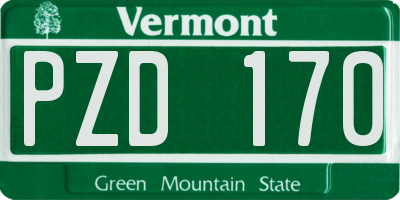 VT license plate PZD170
