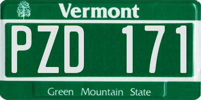 VT license plate PZD171