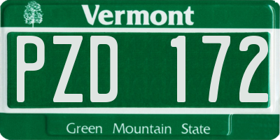 VT license plate PZD172