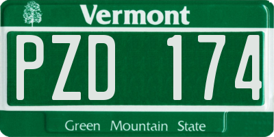VT license plate PZD174