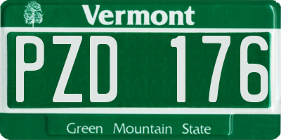 VT license plate PZD176