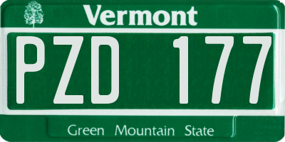 VT license plate PZD177