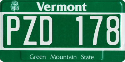 VT license plate PZD178