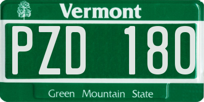 VT license plate PZD180