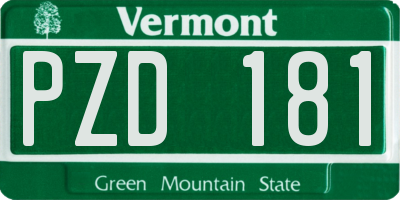 VT license plate PZD181