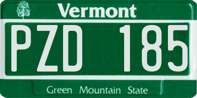 VT license plate PZD185