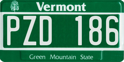 VT license plate PZD186