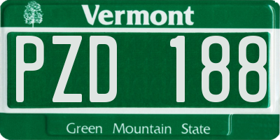 VT license plate PZD188