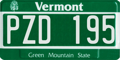 VT license plate PZD195