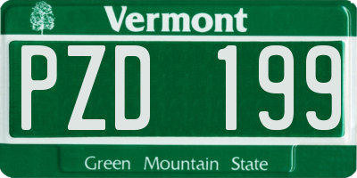 VT license plate PZD199