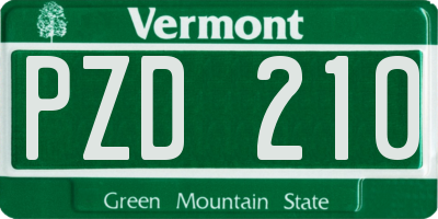 VT license plate PZD210