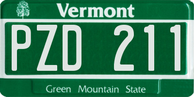 VT license plate PZD211