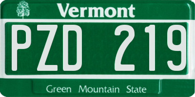 VT license plate PZD219