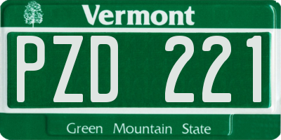 VT license plate PZD221