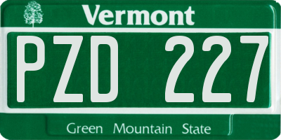 VT license plate PZD227