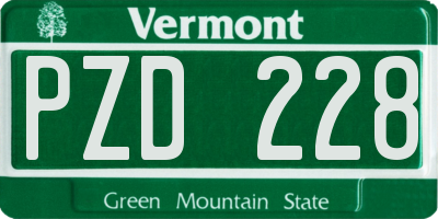 VT license plate PZD228
