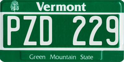 VT license plate PZD229