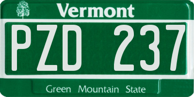 VT license plate PZD237
