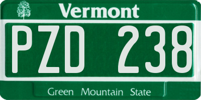 VT license plate PZD238