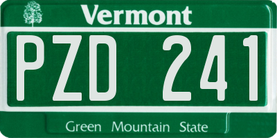 VT license plate PZD241