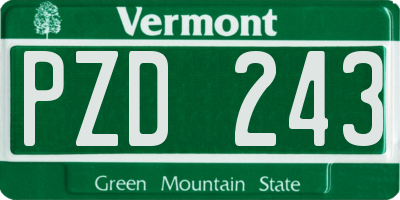 VT license plate PZD243