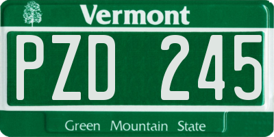 VT license plate PZD245
