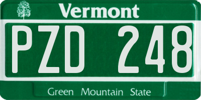 VT license plate PZD248