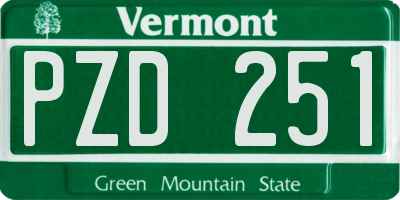 VT license plate PZD251
