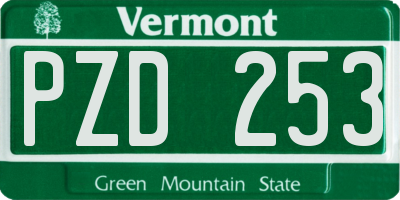 VT license plate PZD253